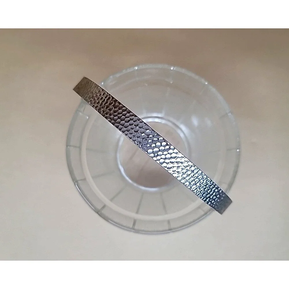 Vintage Textured Clear Glass Keg Barware Ice Bucket w/Hammered Handle & Tongs